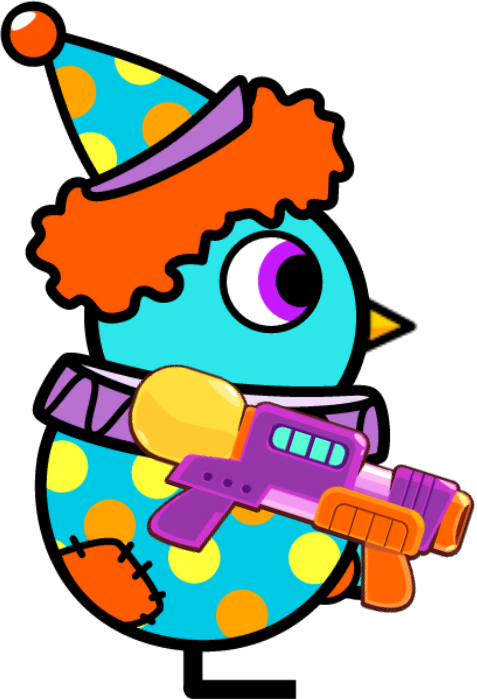 Cyan Clown Duck artwork