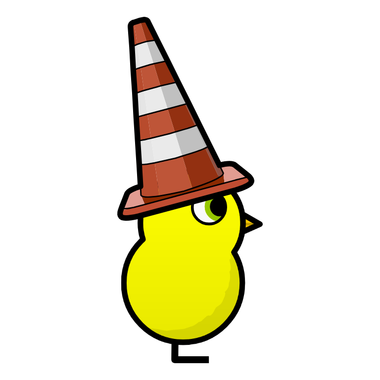 Cone hat on a plain yellow duck