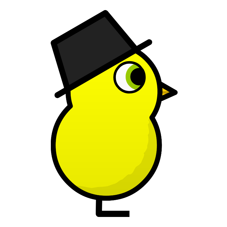 Bowler Hat on a plain yellow duck