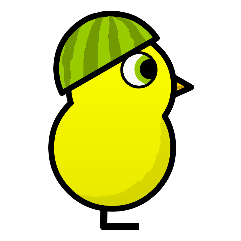 Watermelon hat on a plain yellow duck
