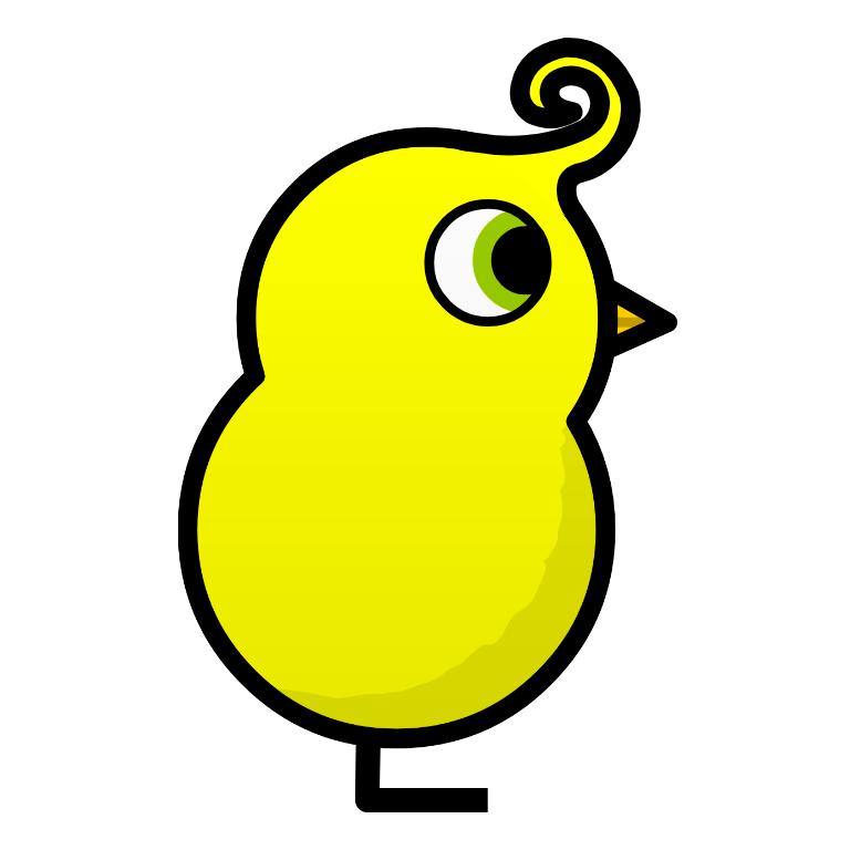 Curly Haircut on a plain yellow duck