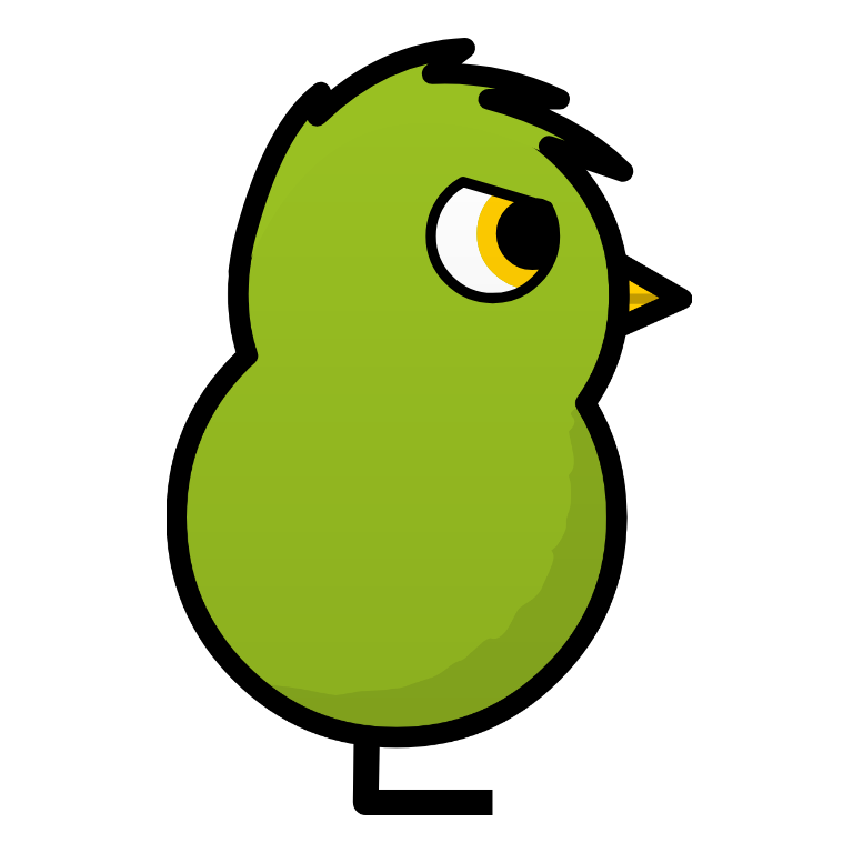 Example duck hatched from Lime green egg