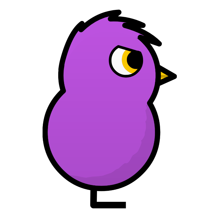 Example duck hatched from Purple Egg