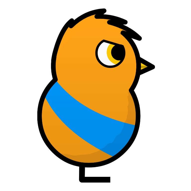Example duck hatched from Orange Stripy Egg
