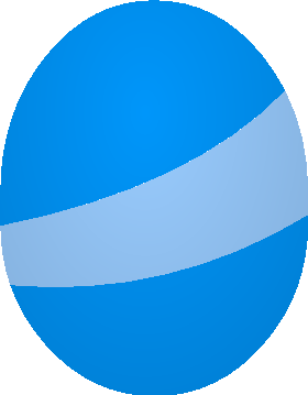Blue stripy egg artwork