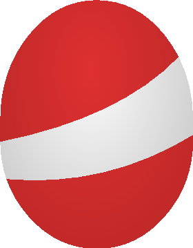 Red stripy egg artwork