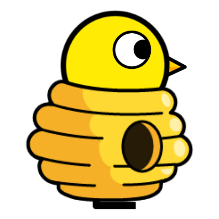 Beehive on a plain yellow duck