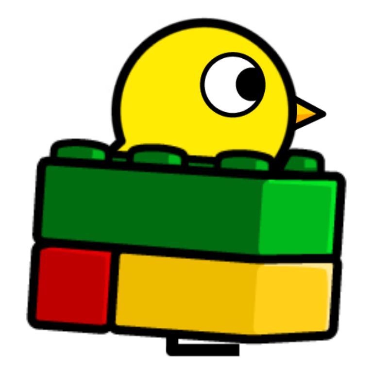 Colorful Block on a plain yellow duck