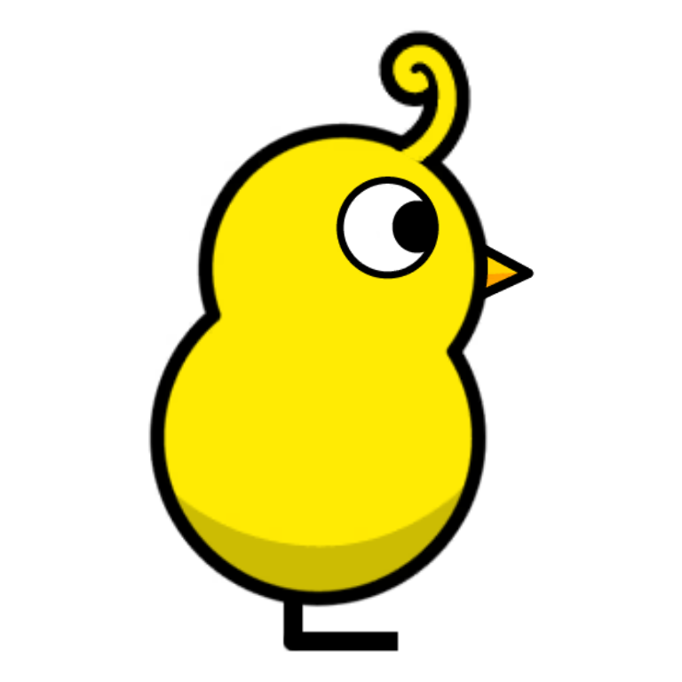 Curly Whirly on a plain yellow duck