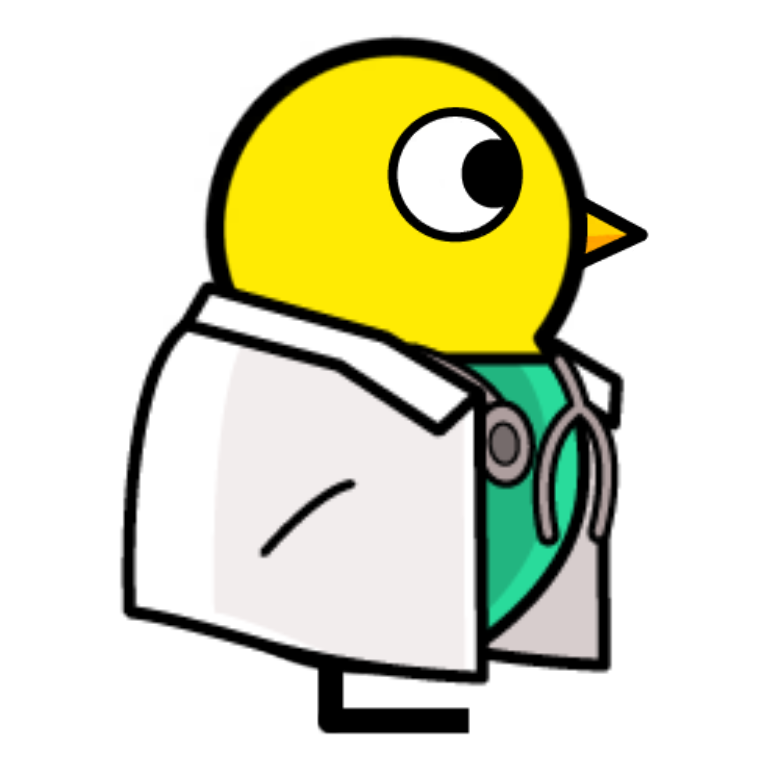 Doctor Coat on a plain yellow duck