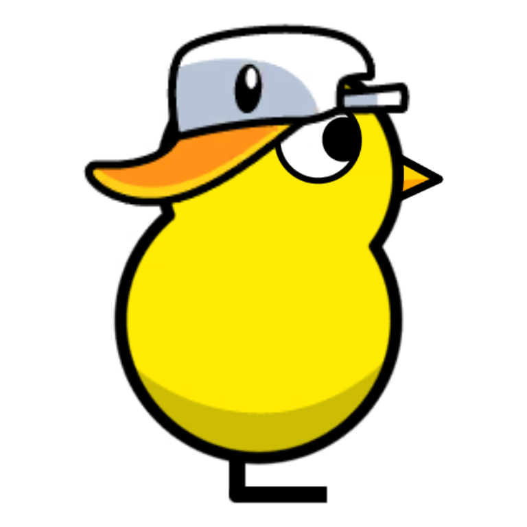 Duckster Hat on a plain yellow duck
