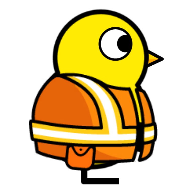 Engineer Suit on a plain yellow duck