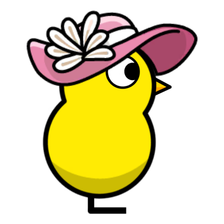 Flower Hat on a plain yellow duck
