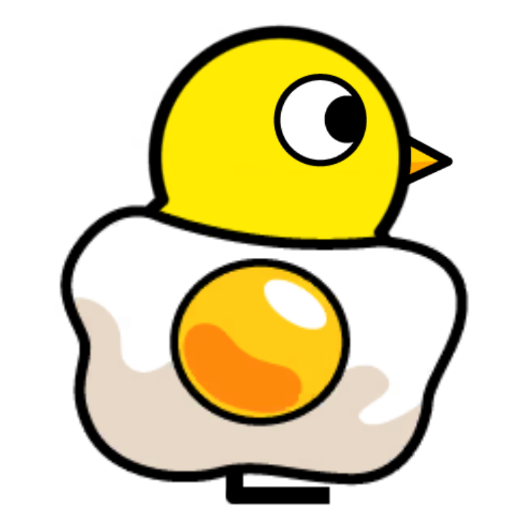 Fried Egg on a plain yellow duck