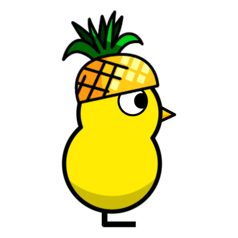 Pineapple Hat on a plain yellow duck