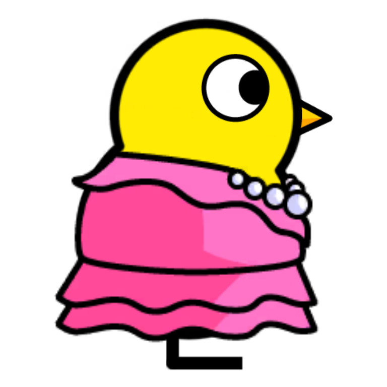 Pink Dress on a plain yellow duck