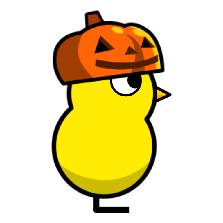 Pumpkin Hat on a plain yellow duck