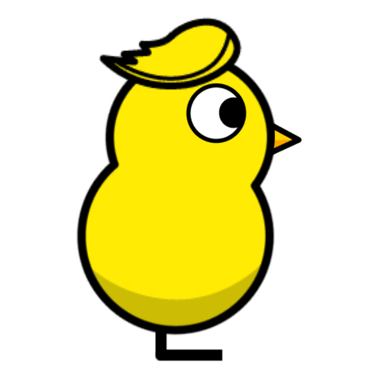 The quiff on a plain yellow duck