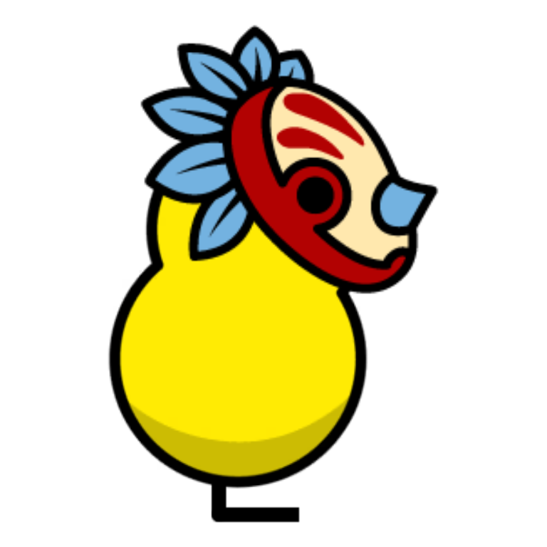 Tribal Mask on a plain yellow duck