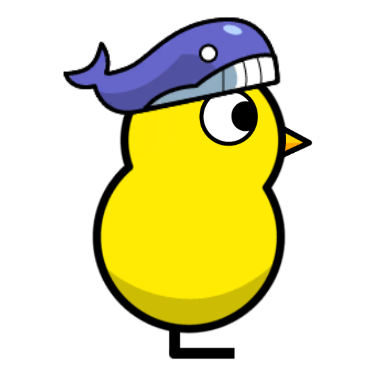 Whale Hat on a plain yellow duck