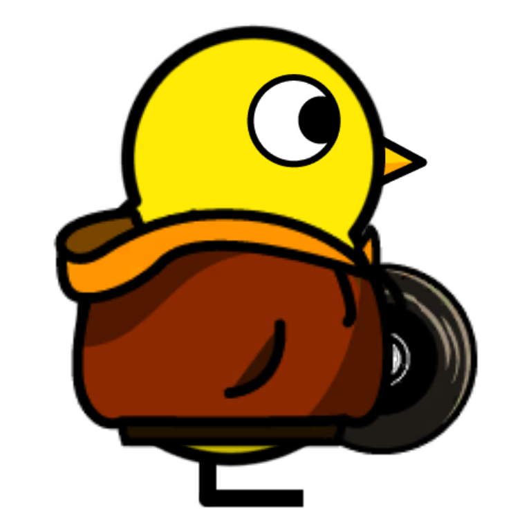 Dj Duck Shirt on a plain yellow duck