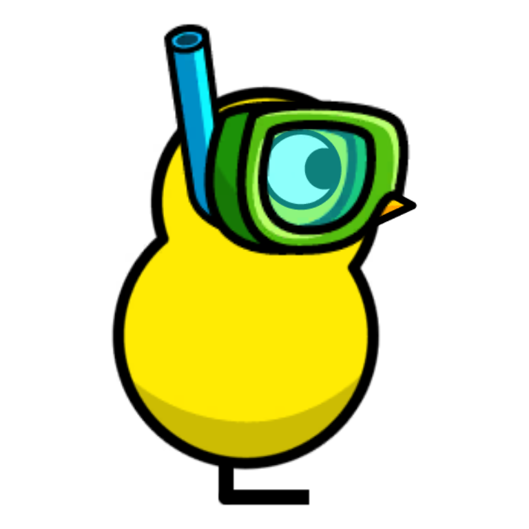 Snorkel Hat on a plain yellow duck