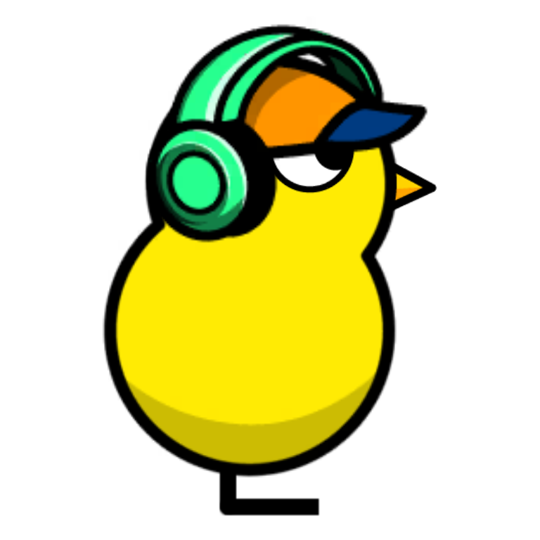 Dj Duck Hat on a plain yellow duck