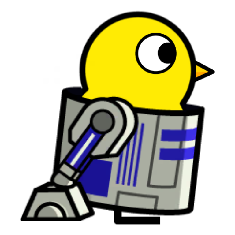 Droid Duck Shirt on a plain yellow duck