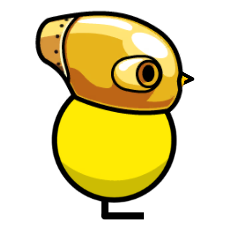 Golden Android Head on a plain yellow duck