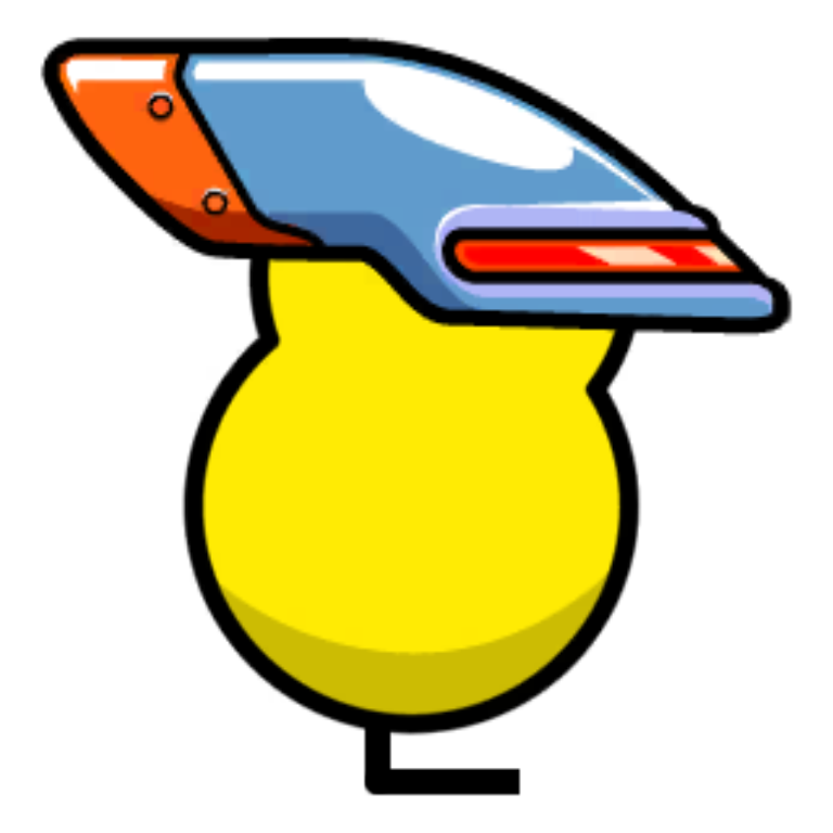 Space Trooper Helmet on a plain yellow duck