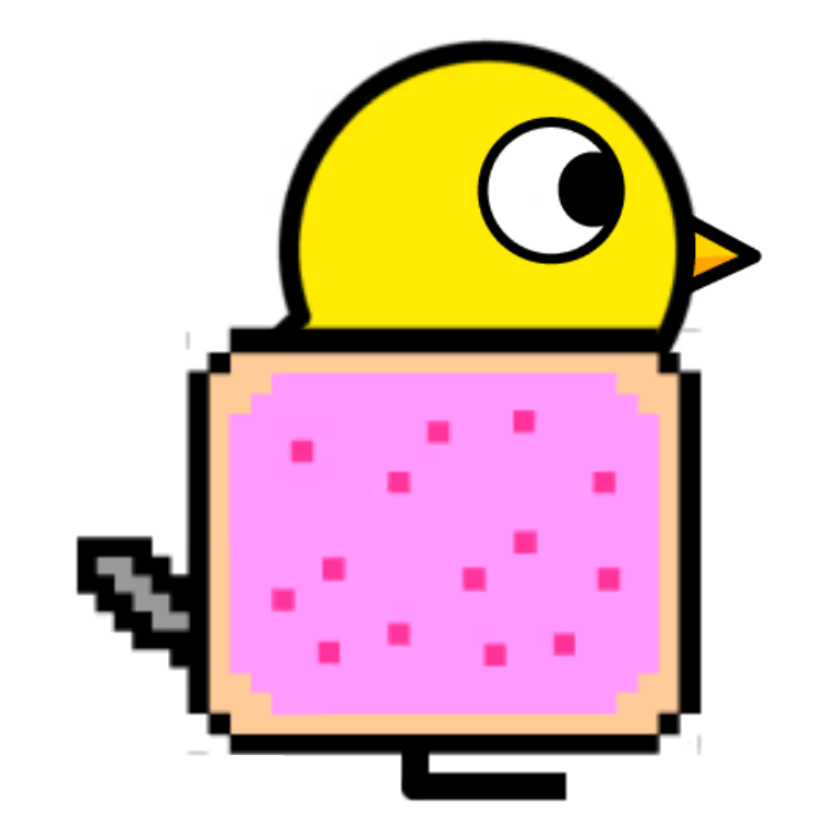 Nyan Duck Shirt on a plain yellow duck