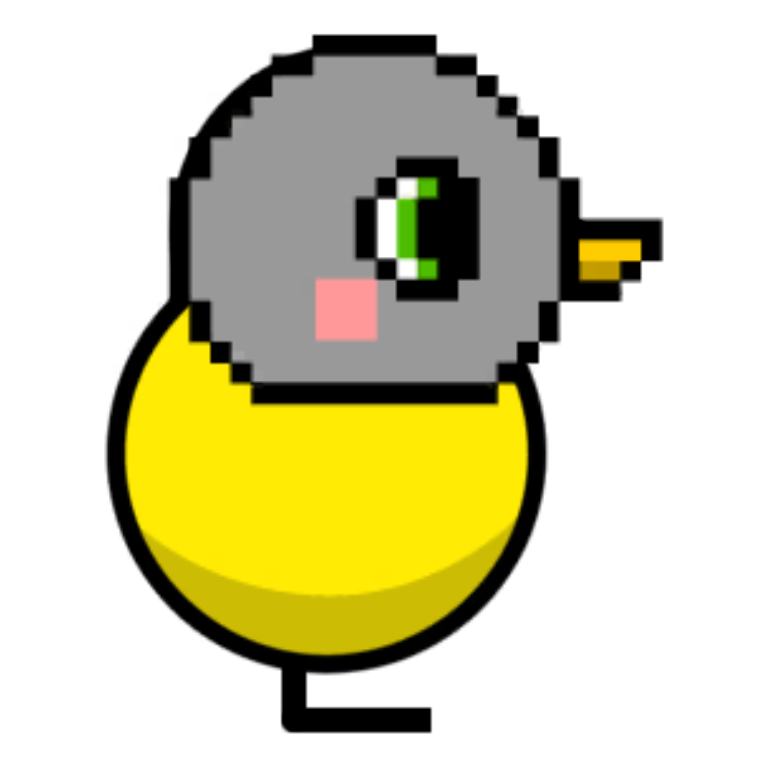 Nyan Duck Head on a plain yellow duck