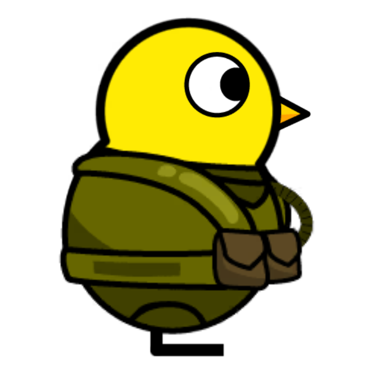 Soldier Duck on a plain yellow duck
