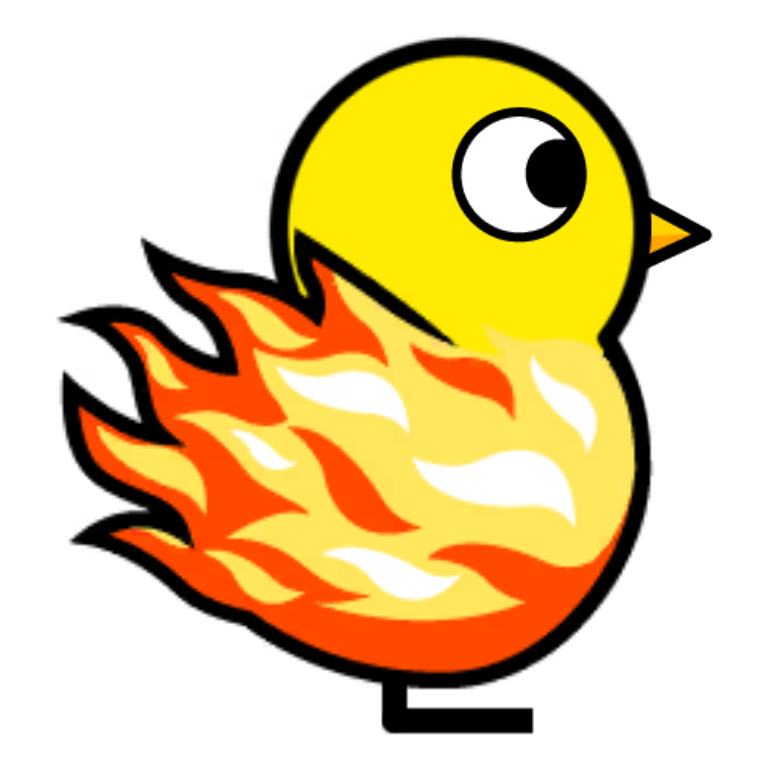 Fire Duck on a plain yellow duck