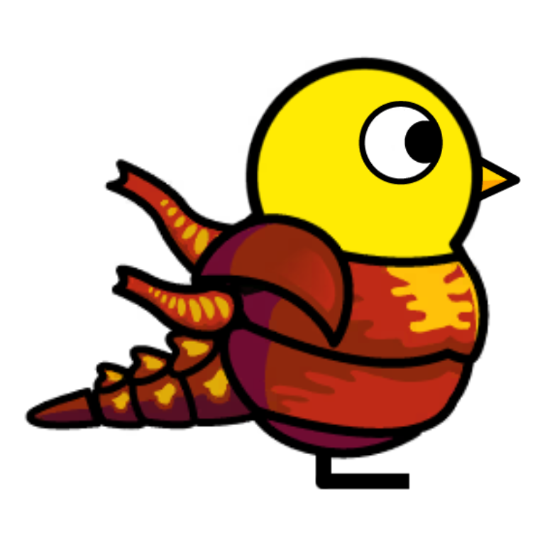 Ducklien on a plain yellow duck
