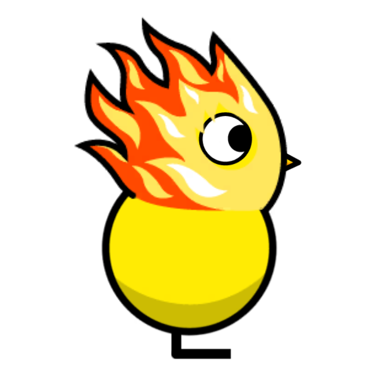 Fire Duck Mask on a plain yellow duck