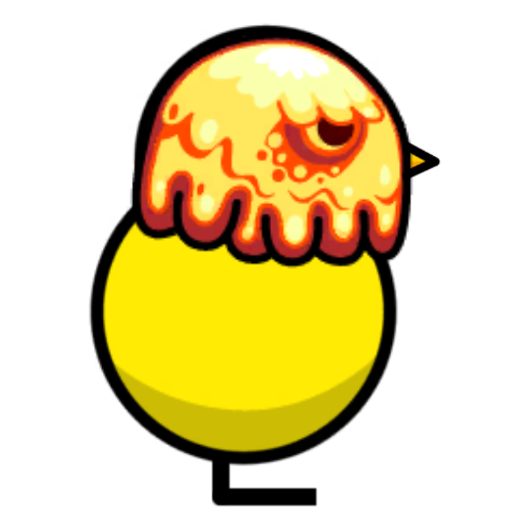 Lava Duck Mask on a plain yellow duck