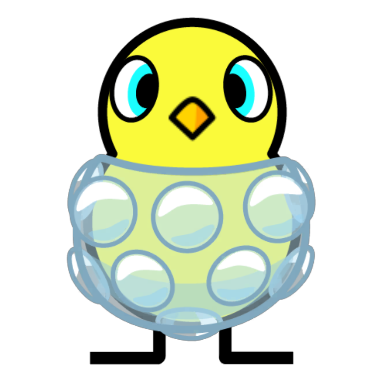 Front view of Bubble wrap suit