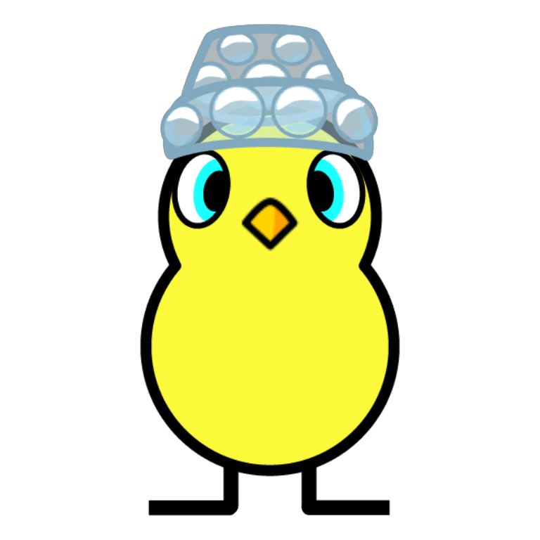 Front view of Bubble wrap hat