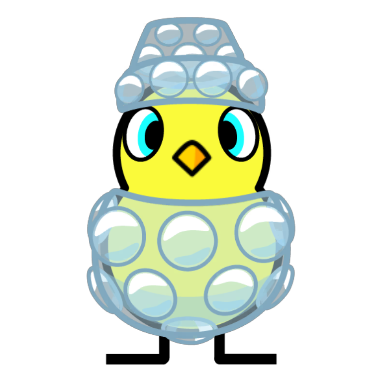 front view of Bubble Wrap Outfit