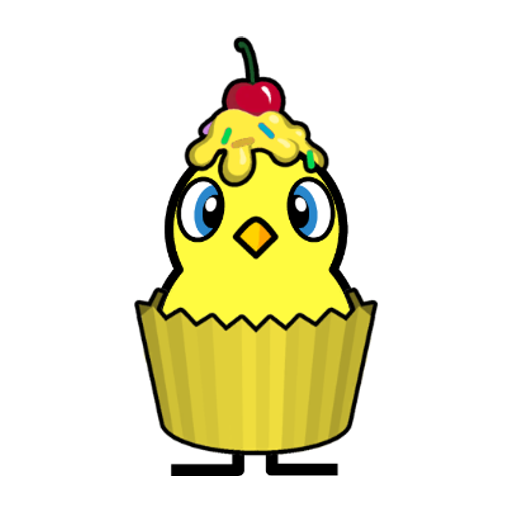 Yellow blue-eyed duck wearing Cupcake Outfit, colour slot 3
