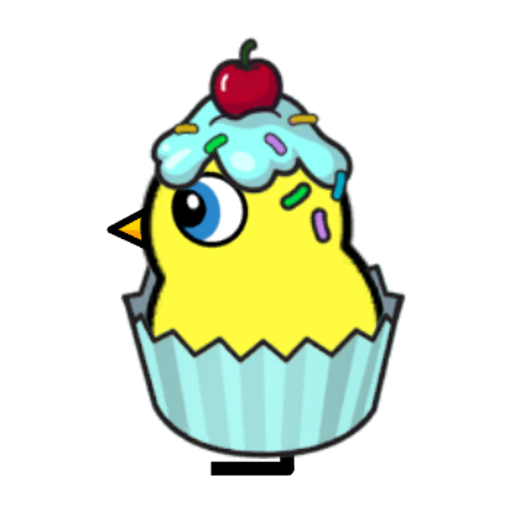 Rotating overworld view of a yellow blue-eyed duck wearing Cupcake Outfit