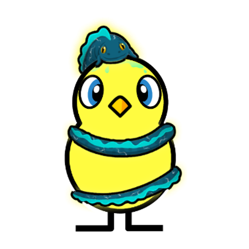 Yellow blue-eyed duck wearing Electric Eel Outfit, colour slot 6
