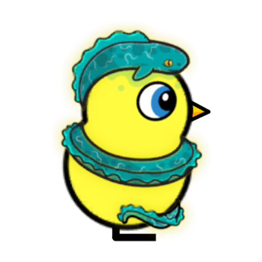 Rotating overworld view of a yellow blue-eyed duck wearing Electric Eel Outfit