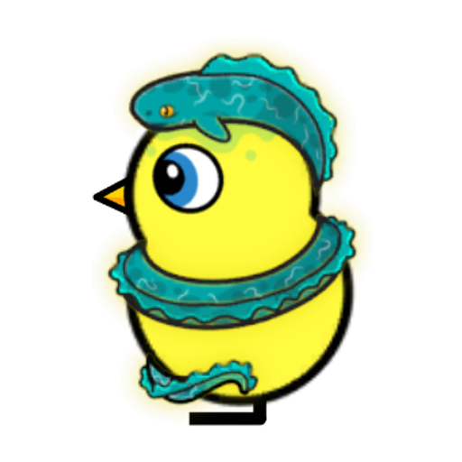 Rotating overworld view of a yellow blue-eyed duck wearing Electric Eel Outfit