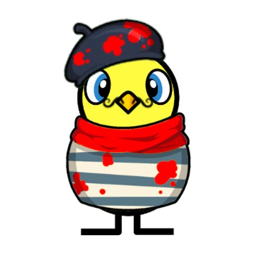 Yellow blue-eyed duck wearing Stripy Outfit, colour slot 2