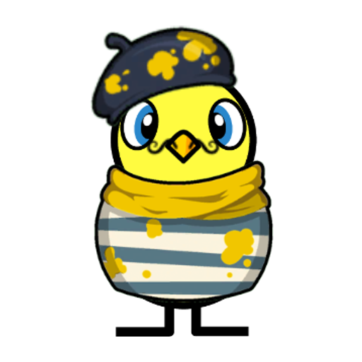 Yellow blue-eyed duck wearing Stripy Outfit, colour slot 3