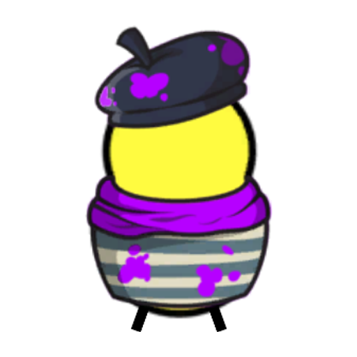 Rotating overworld view of a yellow blue-eyed duck wearing Stripy Outfit