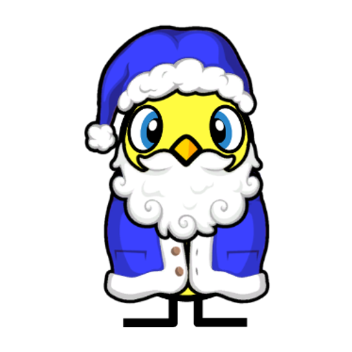 Yellow blue-eyed duck wearing Santa Outfit, colour slot 2