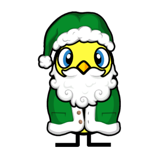 Yellow blue-eyed duck wearing Santa Outfit, colour slot 3